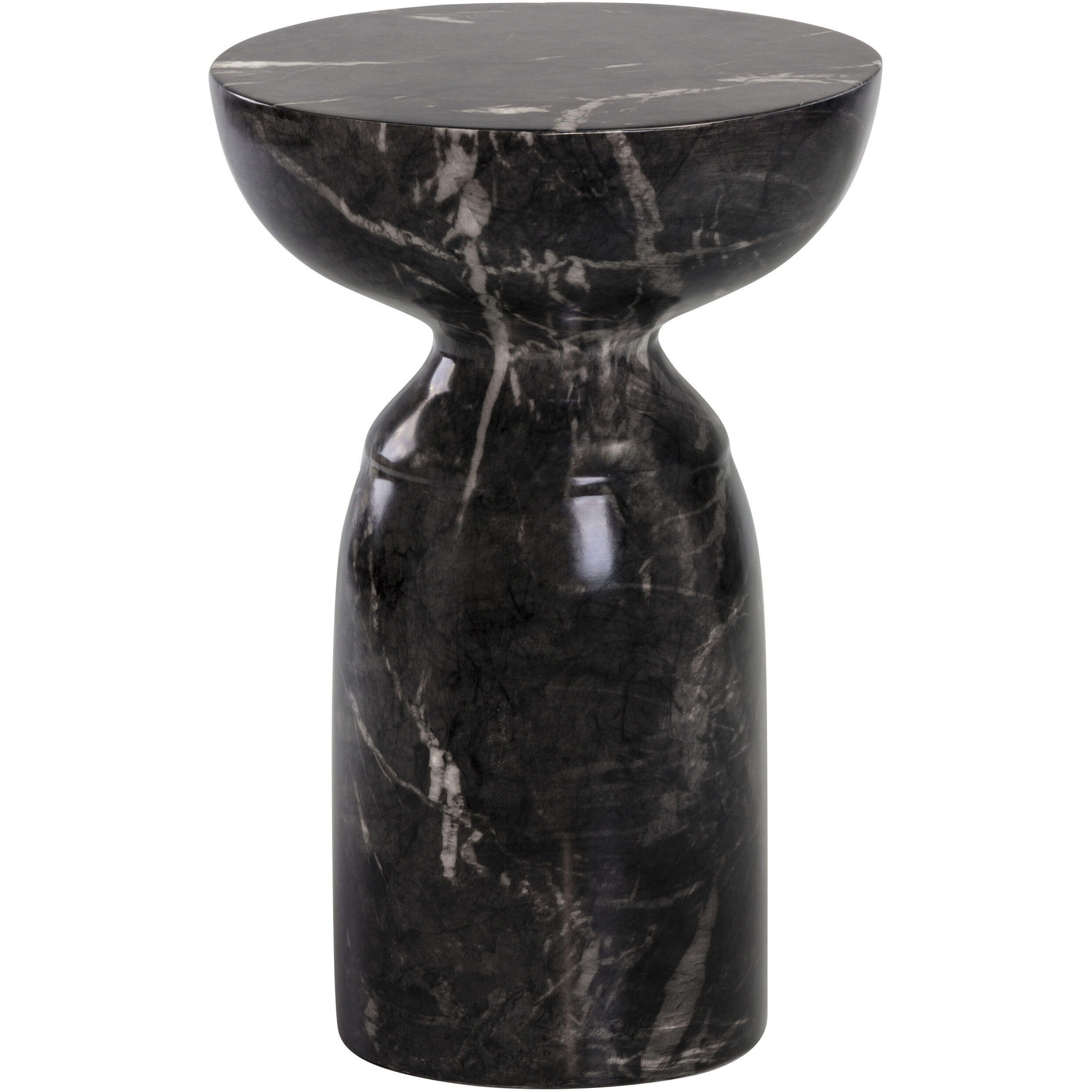 Goya 20 X 13.5 inch Marble Look / Black Outdoor End Table